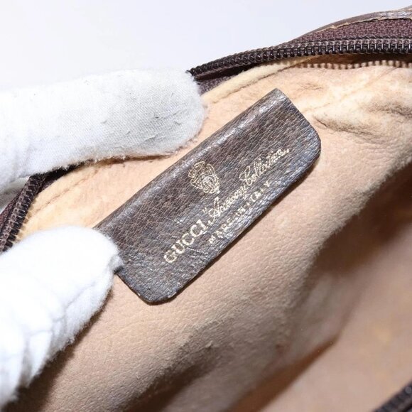 GUCCI GG Supreme Web Sherry Line Clutch Bag PVC Beige Gold 010 378 Auth BA4656 - Picture 14 of 16